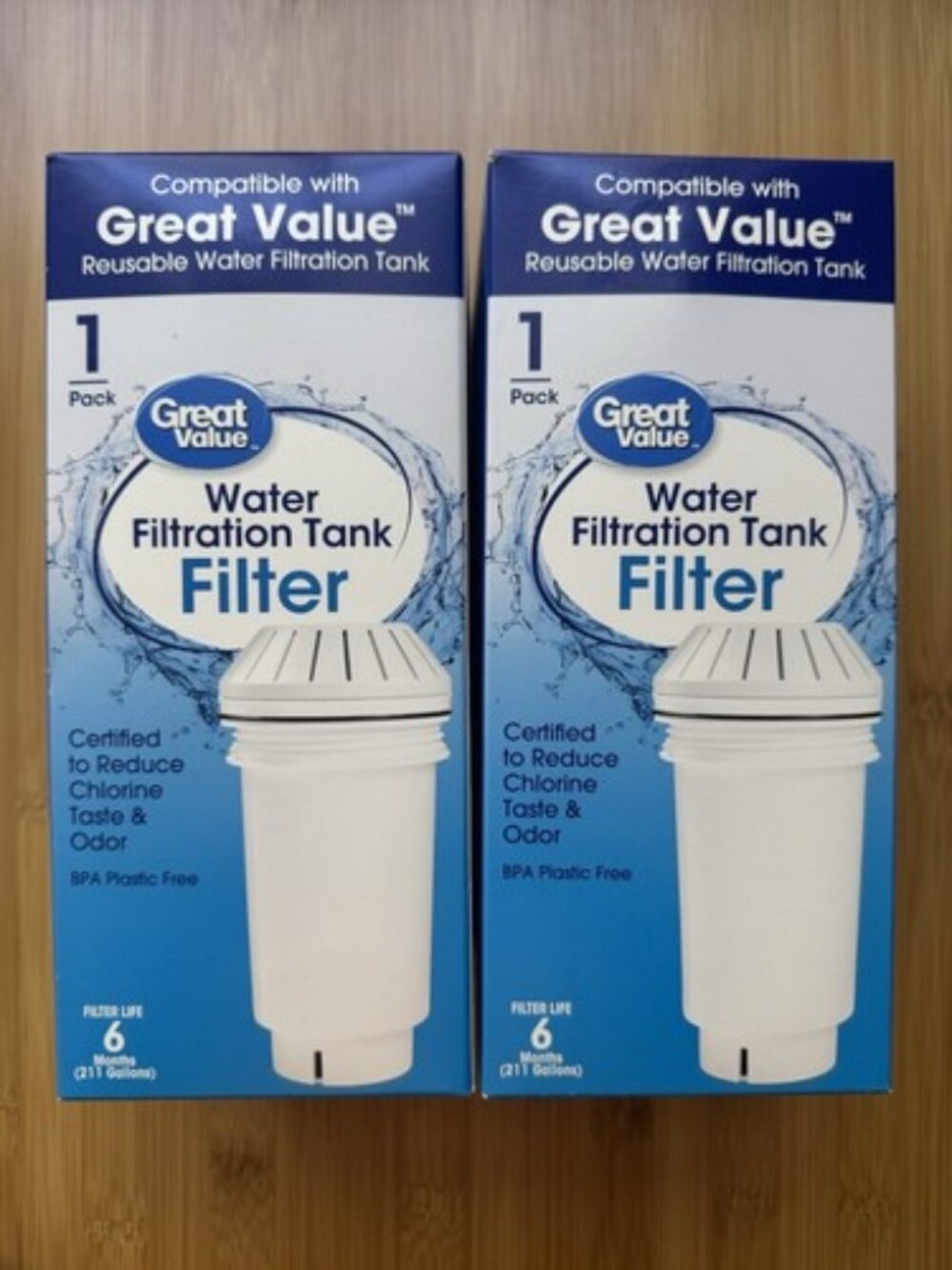2 PACK Walmart Great Value Water Filtration Tank Replacement Filter for GVRWFT